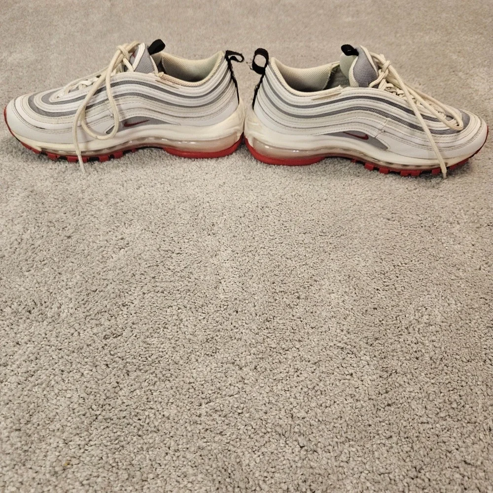 Nike Air Max 97 White Red Silver‎ 921522-111 Size 5.5Y Shoes